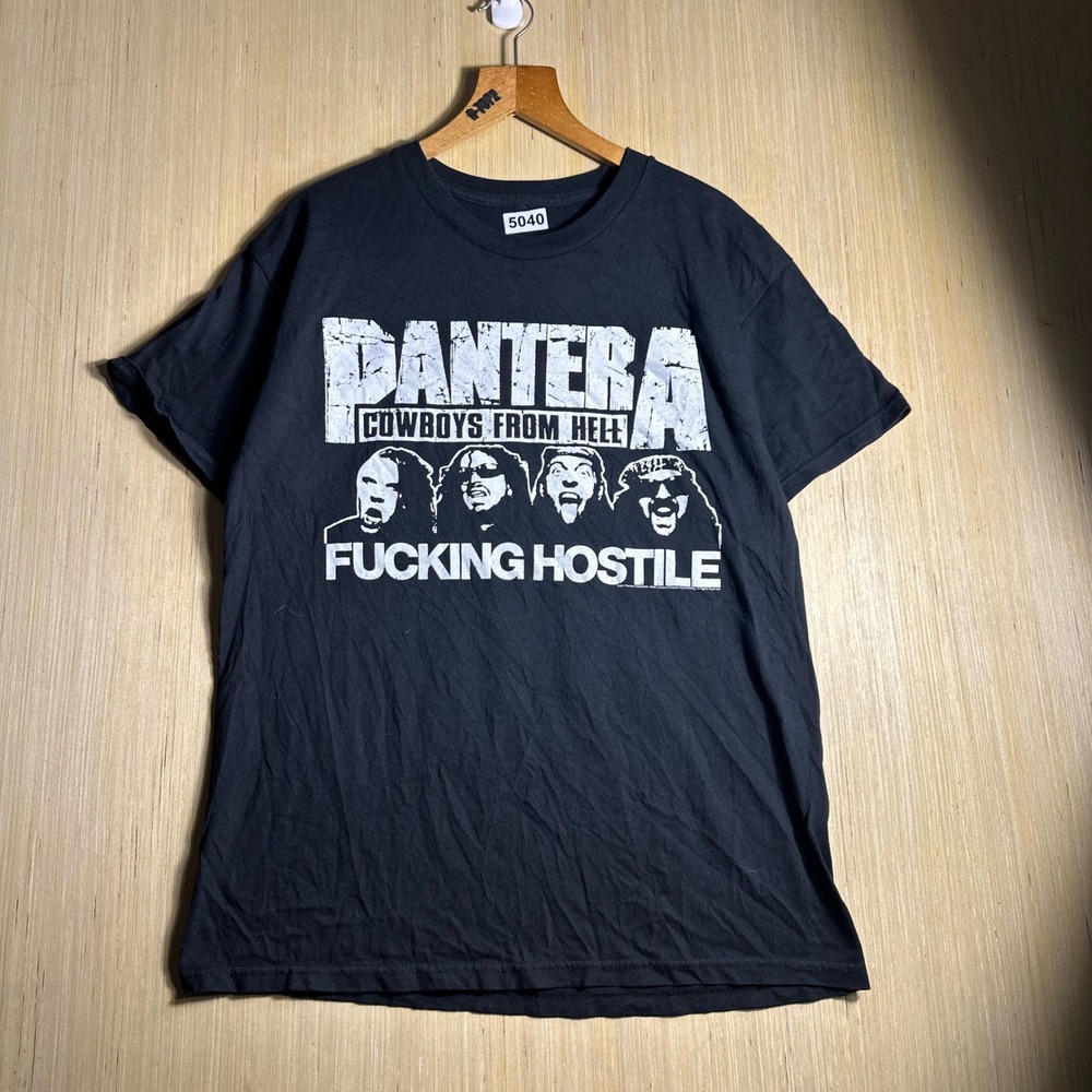 Pantera T Shirt Mens Large Black 10s Cowboys From Hell Fucking Hostile Band Tee